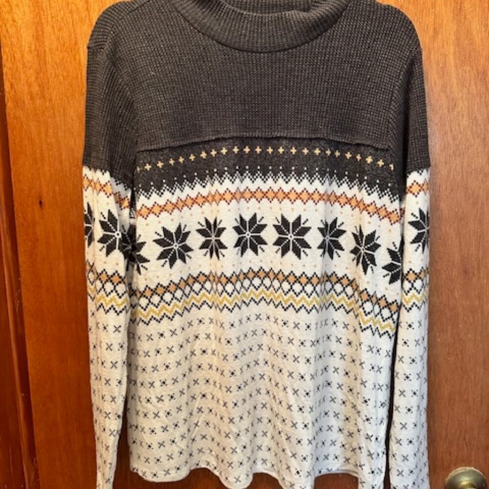 Maurices mock neck fair isle long sleeve top size XL
